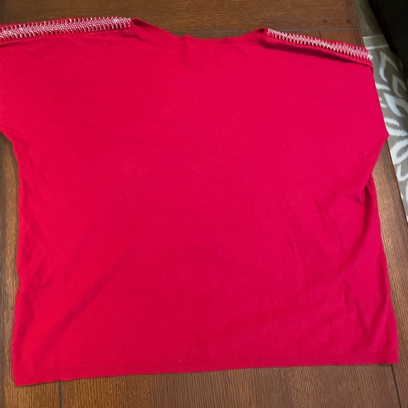 Liv Milano Date Night Bling Sweater. XXL. Red. Boat neck - Picture 3 of 8
